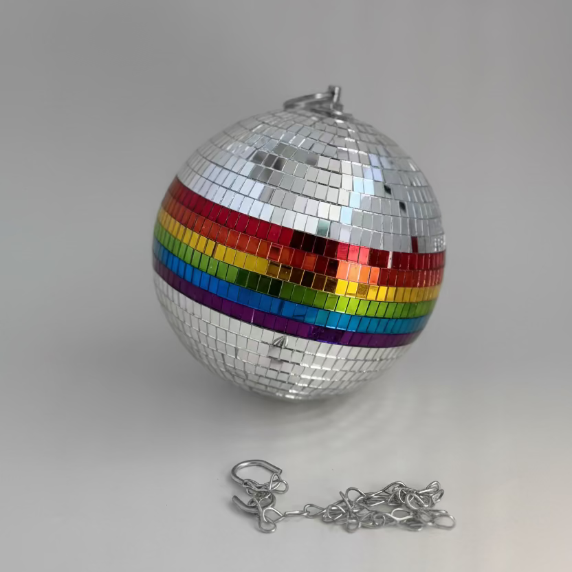 rainbow disco ball cadena