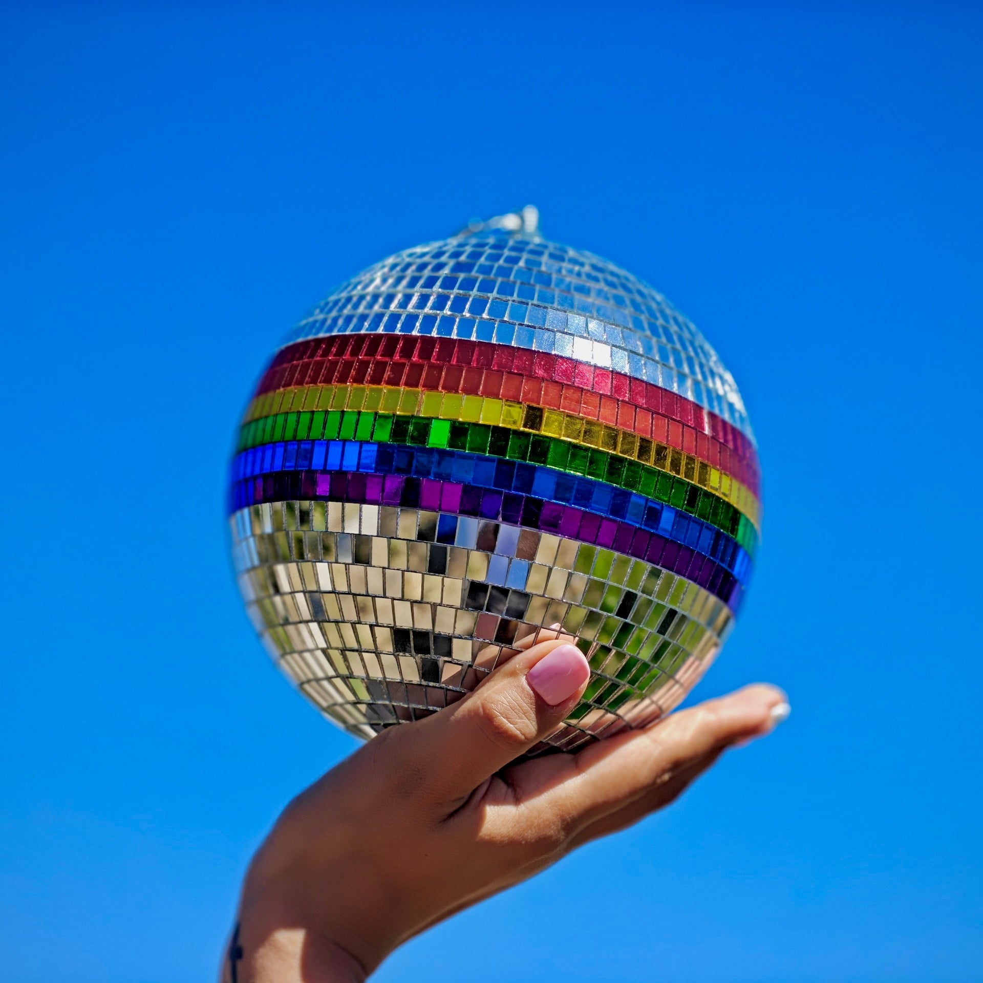 rainbow disco ball cielo